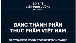 Bảng thành phần dinh dưỡng của thực phẩm Việt nam